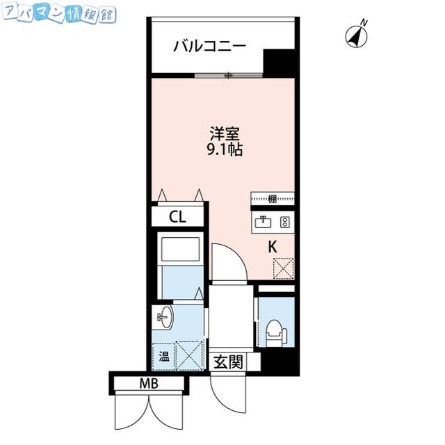 CUES米山(ワンルーム/5階)の間取り写真