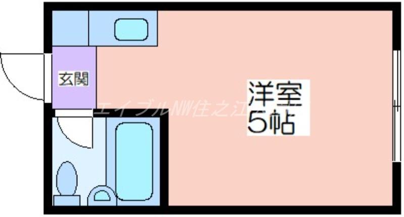 エンゼルハイム萩之茶屋(ワンルーム/4階)の間取り写真