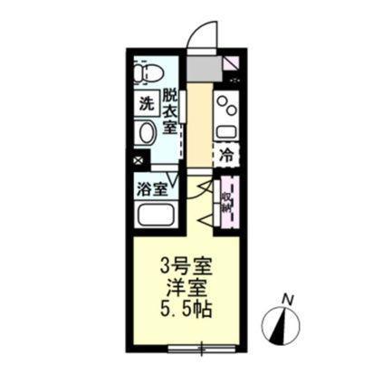 ヴィラージュ中山(1K/1階)の間取り写真