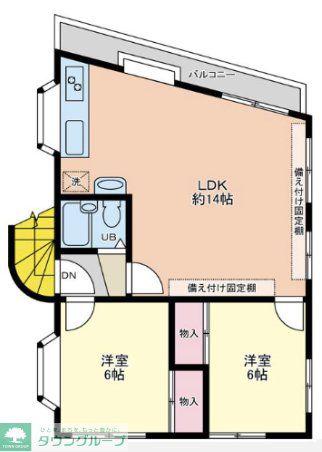 テトラハイム(3K/4階)の間取り写真