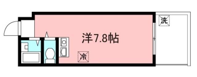 プライムハウス白楽(ワンルーム/3階)の間取り写真