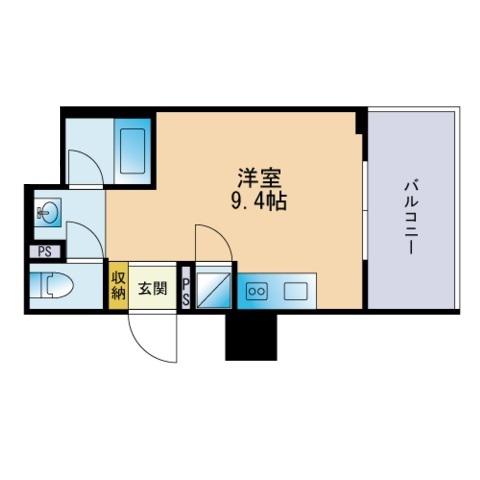 レジディア西新(ワンルーム/9階)の間取り写真