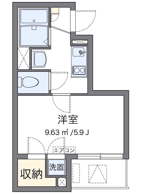 クレイノKOMOHANA(1K/1階)の間取り写真