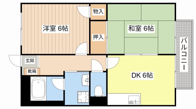 メゾン昴(2DK/2階)の間取り写真