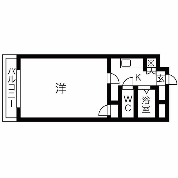 ビュークレスト大橋駅西口(1K/7階)の間取り写真