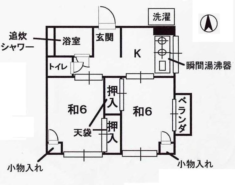 小里ビル(2K/3階)の間取り写真