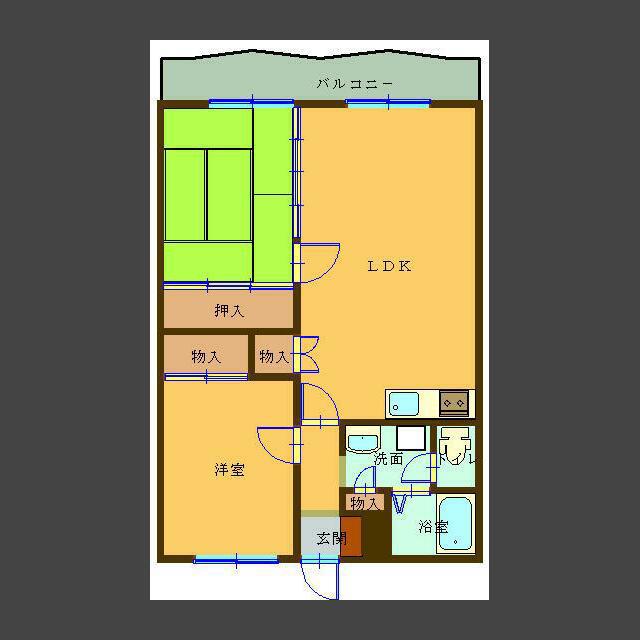 エクセレント武岡台(2LDK/2階)の間取り写真