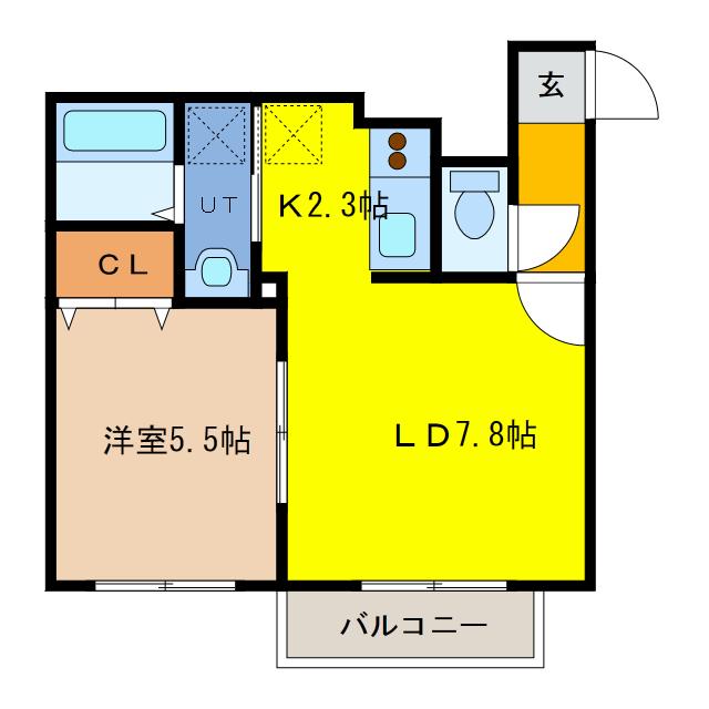 MS千歳幸町(1LDK/2階)の間取り写真