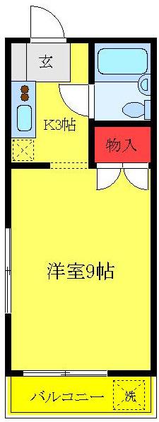 十条ローゼンハイム(1K/2階)の間取り写真