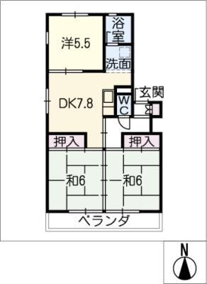 メゾン青山(3DK/2階)の間取り写真