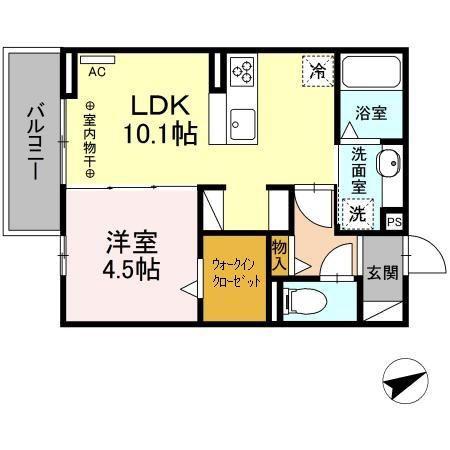 サニースペース(1LDK/2階)の間取り写真