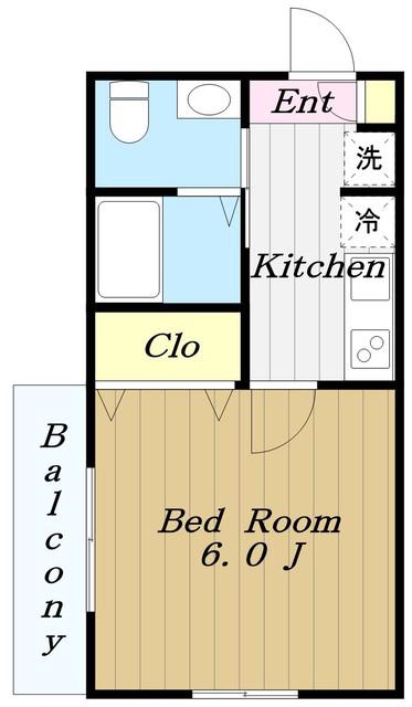 REMOTA本厚木(1K/1階)の間取り写真
