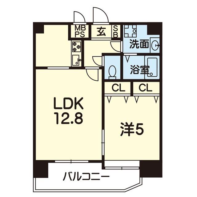 シャローム白川(1LDK/9階)の間取り写真