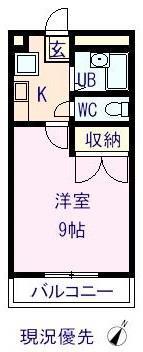 プルミエ(1K/1階)の間取り写真