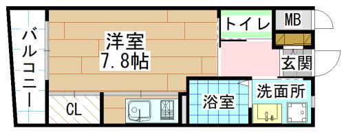 MGA城内(ワンルーム/8階)の間取り写真