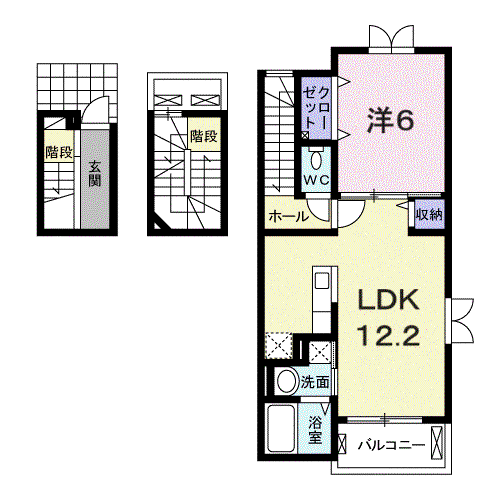 プラビダ(1LDK/3階)の間取り写真