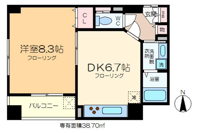 EST SOLEIL (1DK/1階)の間取り写真