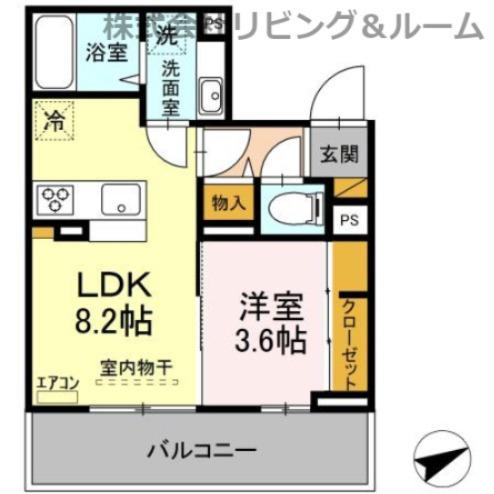 アイリス(1LDK/1階)の間取り写真
