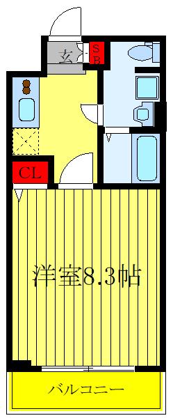 SHOKEN RESIDENCE 板橋区役所前(1K/4階)の間取り写真