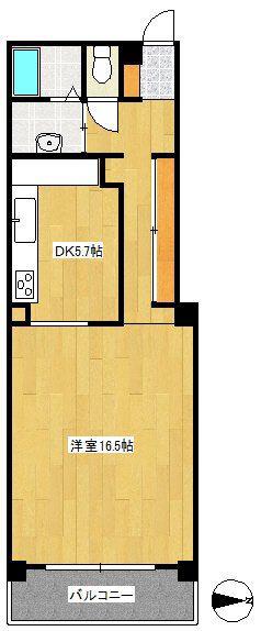 東葛西ビル(1DK/5階)の間取り写真