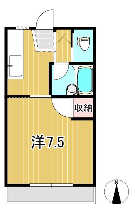 天神荘(1K/4階)の間取り写真