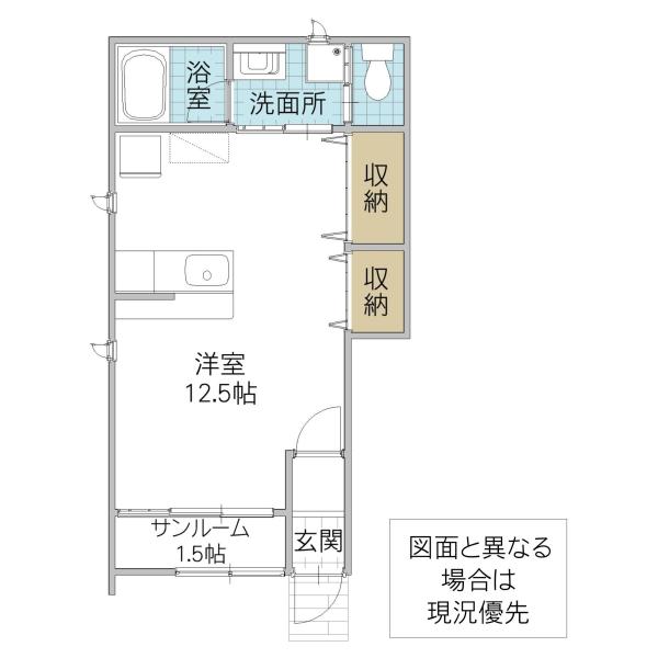 茨城町小堤アパート(ワンルーム/1階)の間取り写真