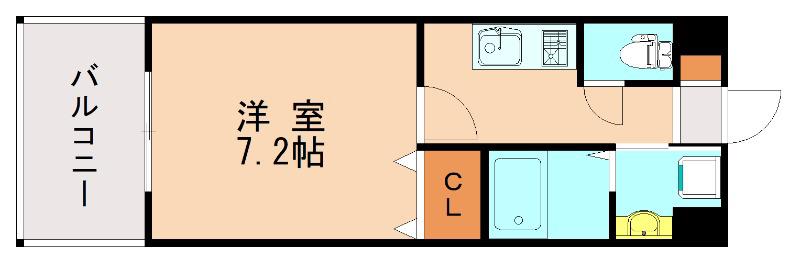 レジディア博多II(1K/5階)の間取り写真