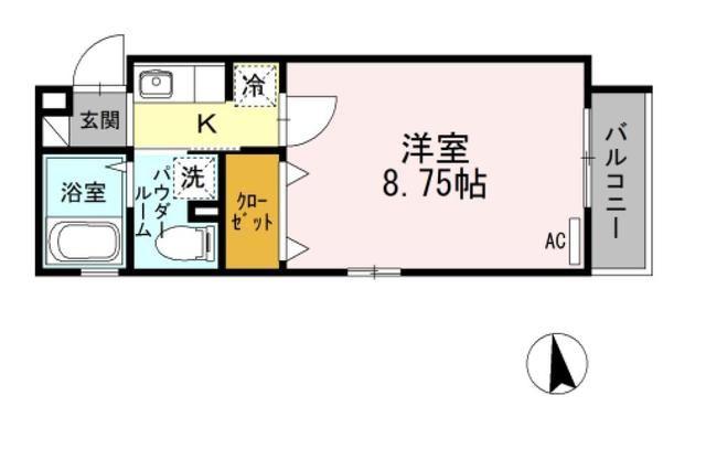 グリーンコア(1K/2階)の間取り写真