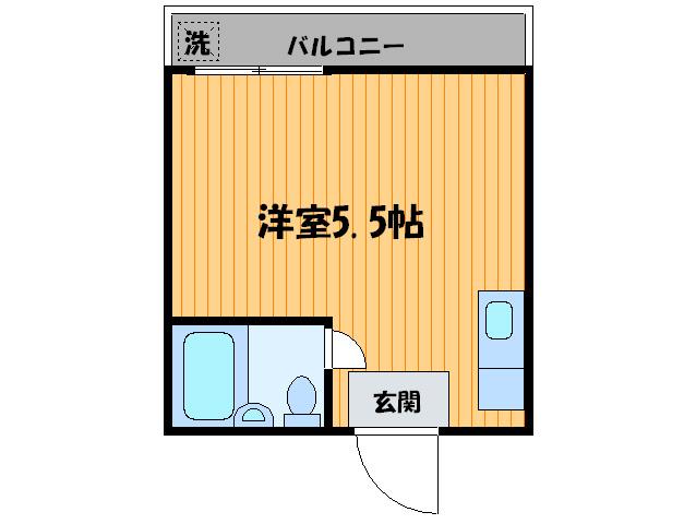 ヴォーンハイムテラモト(ワンルーム/3階)の間取り写真