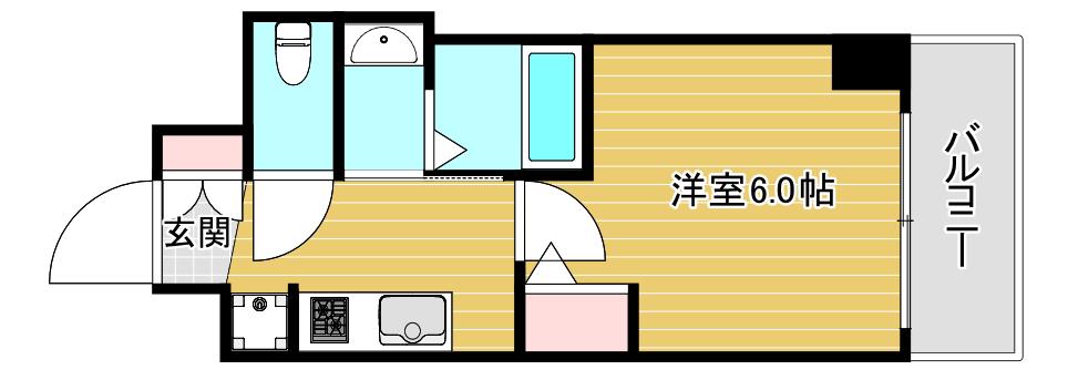 エステムコート難波ウエストサイドVアジュール(1K/7階)の間取り写真