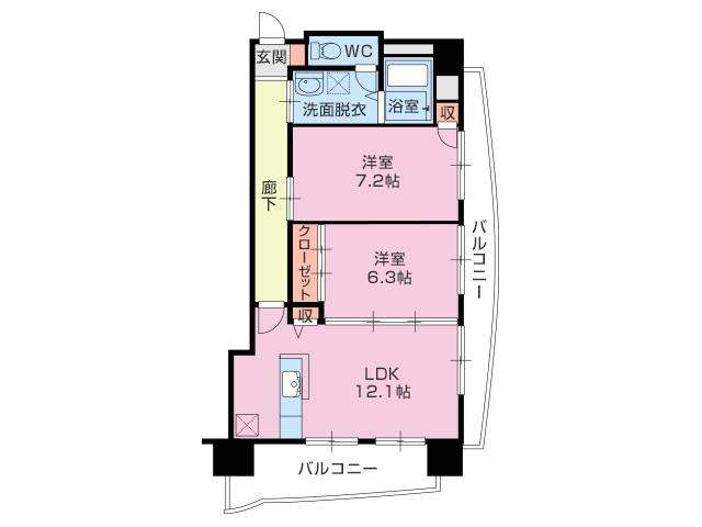 TMレジデンス末広(2LDK/8階)の間取り写真