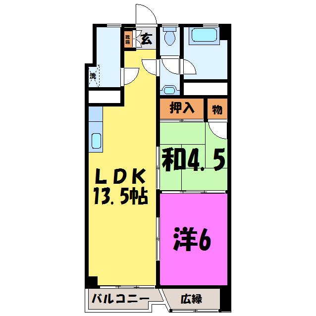 ビレッタ熊谷1003(2LDK/10階)の間取り写真