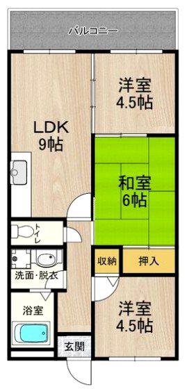 カーサフィオーレ壱番館(3LDK/5階)の間取り写真