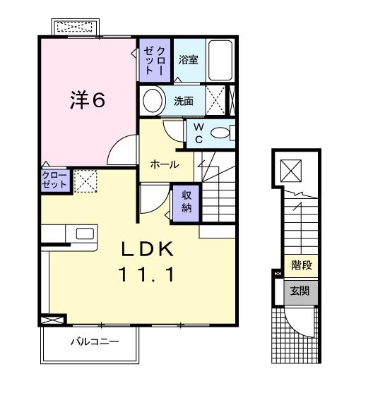 メゾン78(1LDK/2階)の間取り写真