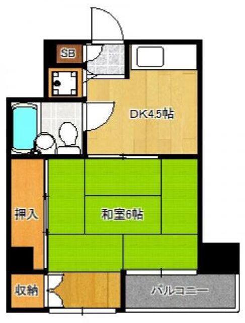 西日暮里フラワーマンション(1DK/9階)の間取り写真
