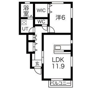 ＪＲ常磐線 相馬駅 徒歩20分 2階建 築11年(1LDK/1階)の間取り写真