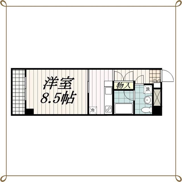 エミネンス新千葉(1K/2階)の間取り写真
