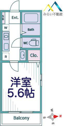 クレストコート杉田(1K/2階)の間取り写真