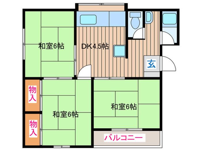 コーポ庄司(3DK/2階)の間取り写真