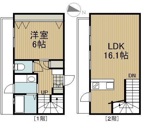 ミニョン東久留米(1LDK/1階)の間取り写真