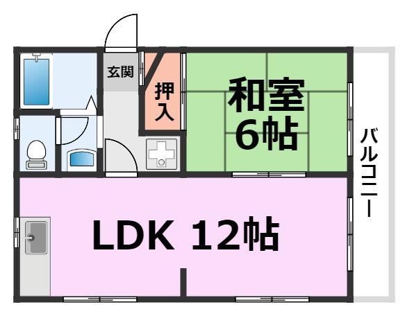 ツールモンド(1LDK/2階)の間取り写真