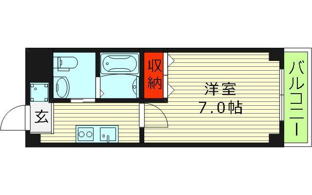 B-RISE玉造(1K/7階)の間取り写真