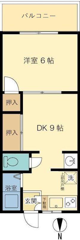 ハウスメモリアル7(1DK/1階)の間取り写真