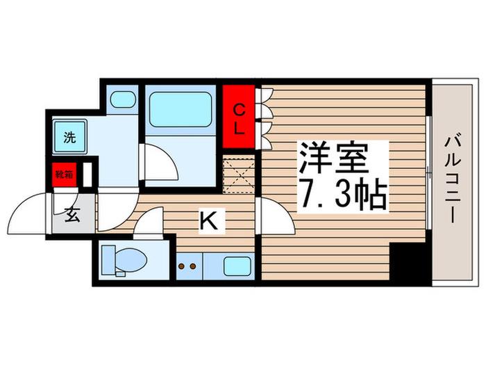 CREVISUTA亀戸III(1K/2階)の間取り写真