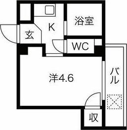 SENSE SNT(1K/1階)の間取り写真
