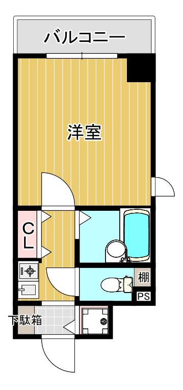 プレサンス難波ウエスト(1K/6階)の間取り写真