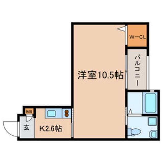 SKY FORTRESS(1K/3階)の間取り写真