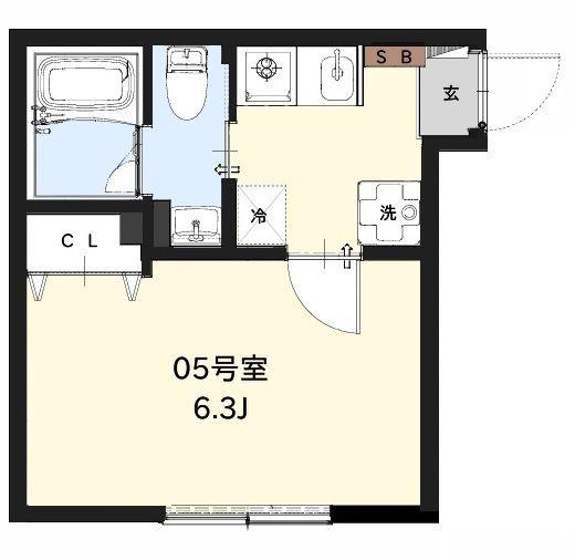 LA PREMIRE(1K/3階)の間取り写真