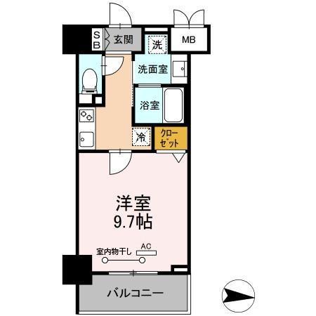 CASA99(1K/6階)の間取り写真