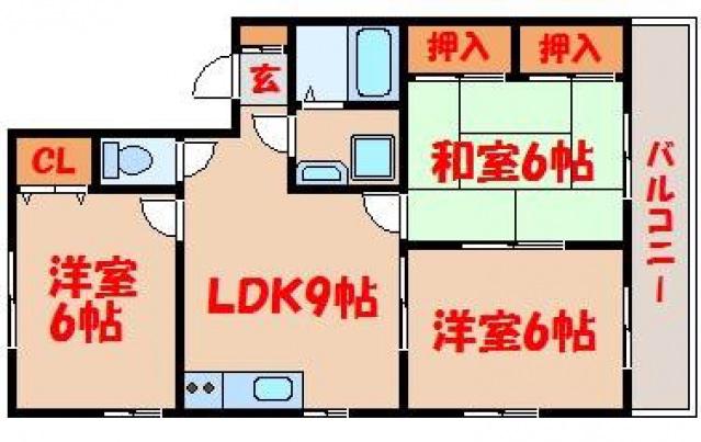 サンステート矢野(3LDK/2階)の間取り写真